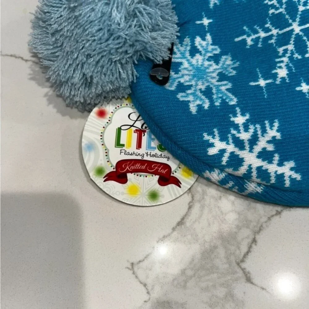 Kids Blue Snowflake Beanie